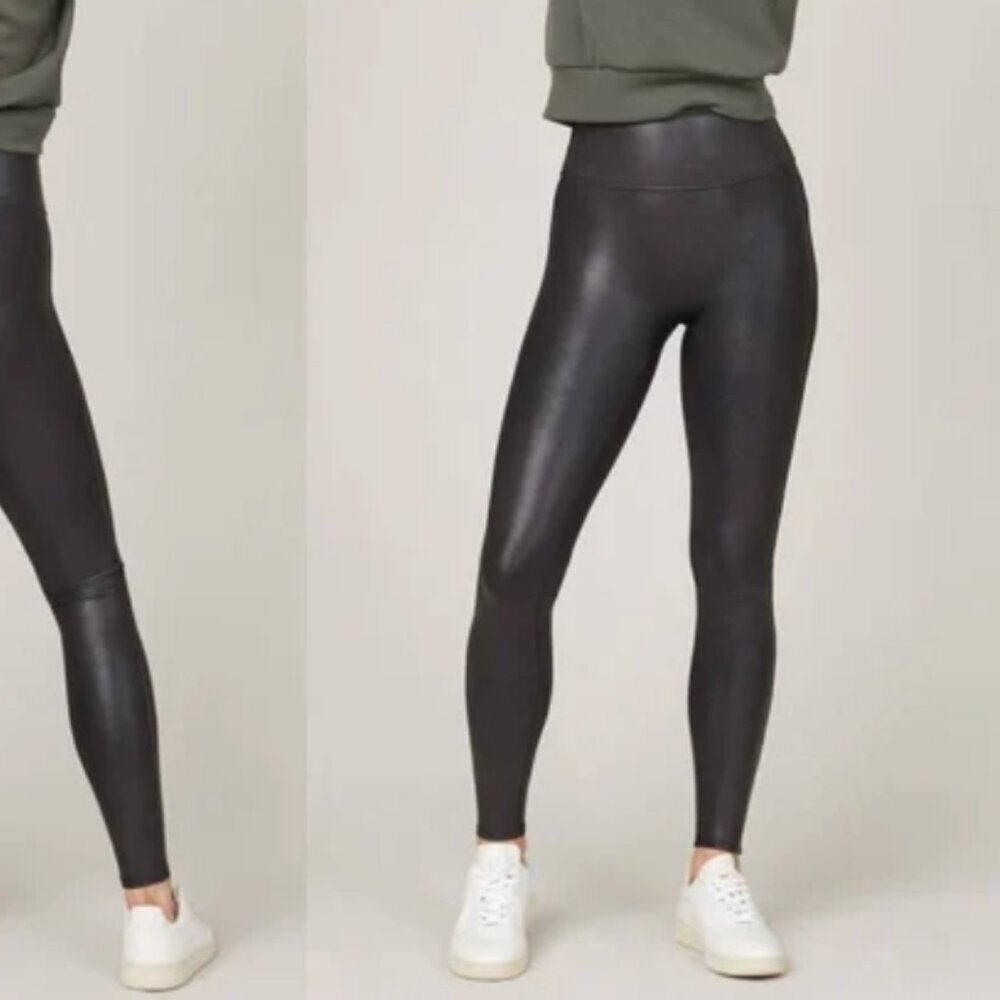Spanx Faux Leather Leggings for Women, Size S - Black